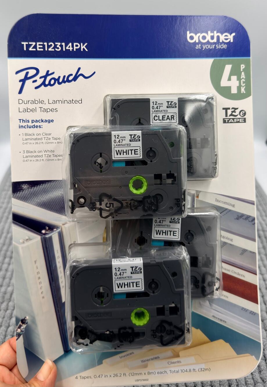 Brother Genuine P-Touch TZ & TZe Durable Laminated Label Tapes (4-Pack)